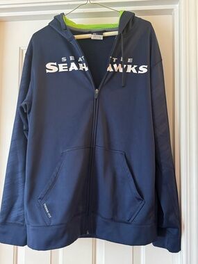 NFL Therma-Fit Navy and Neon Green Team Apparel Hoodie